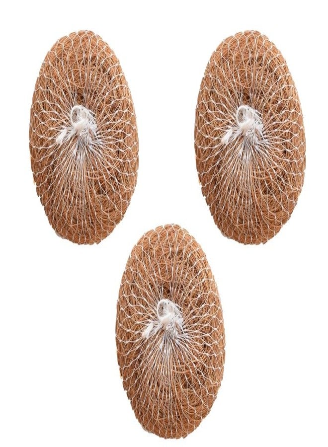 Kitchen Clean™ 3 Pcs Soft Circular Coconut Coir Scrub for Multipurpose Use | Chemical-Free Nariyal Juna | Eco-Friendly Natural Kitchen Scrubber (Pack of 3) - Image 1